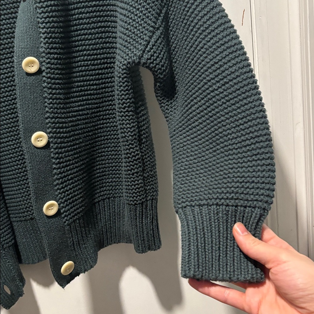 ALEX MILL Nico cardigan in dark spruce - Picture 6 of 7